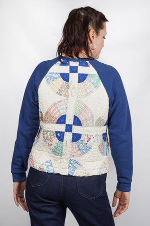 SAMPLE Sierra Sweatshirt | Distressed 1940s/50s Quilt | Medium