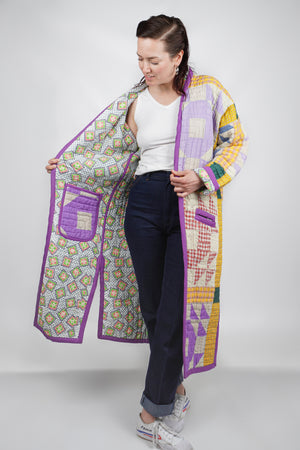 Whiskey Jacket - Long Duster | 1950s Quilt | Large