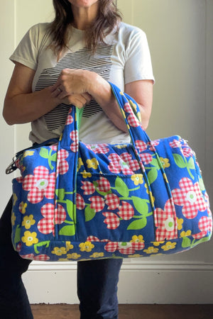 Studio Rework Duffel Bag | 70s Gingham Daisy Vintage Sleeping Bag