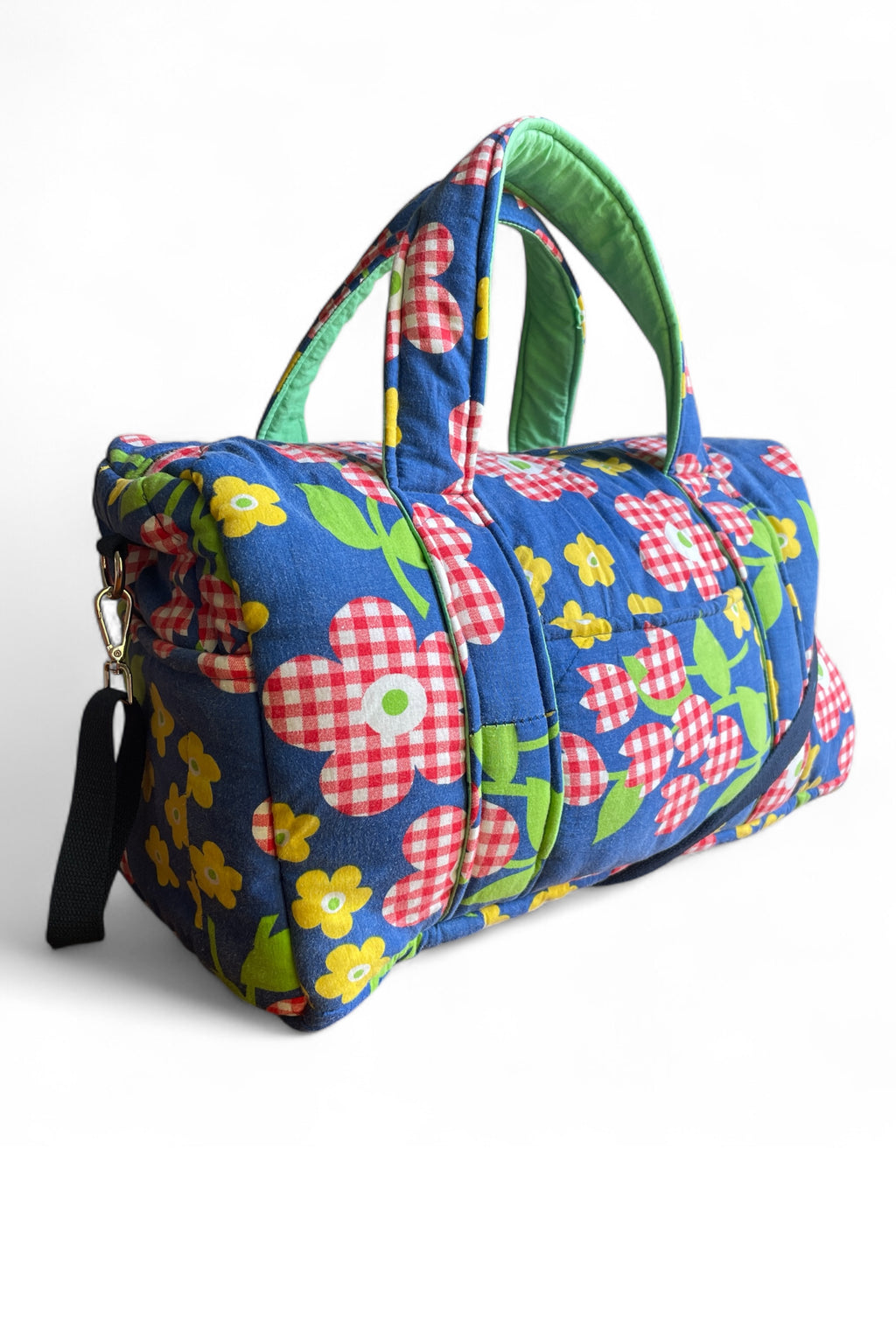 Studio Rework Duffel Bag | 70s Gingham Daisy Vintage Sleeping Bag
