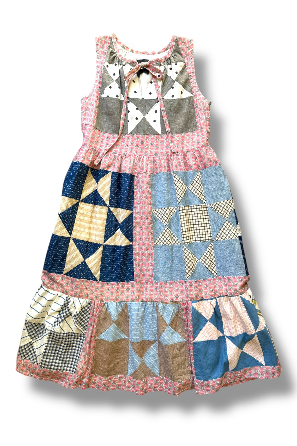Victor Sleeveless Dress | Antique Ohio Star Quilt Top | Small