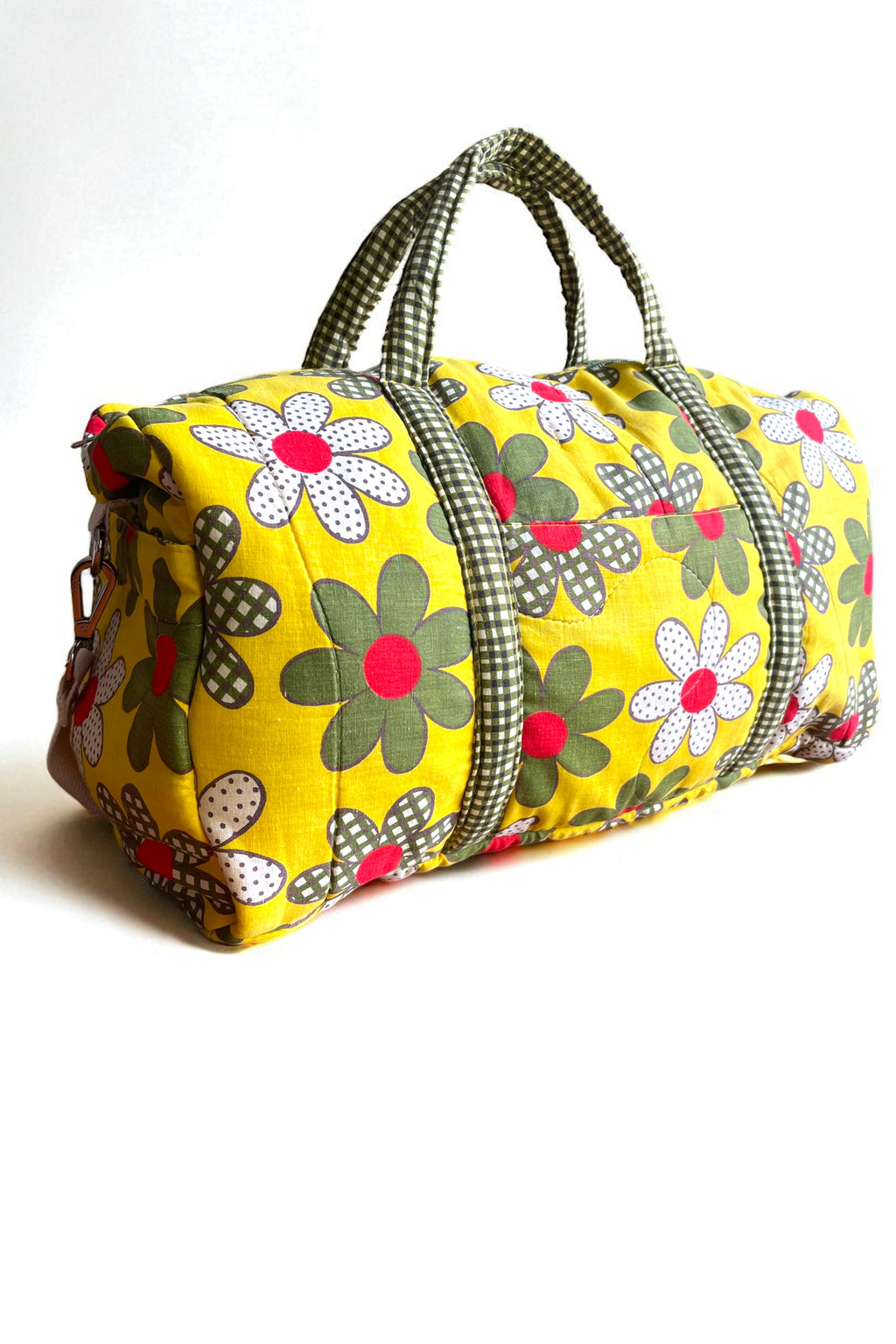 Studio Rework Duffel Bag | Gingham Floral Vintage Sleeping Bag
