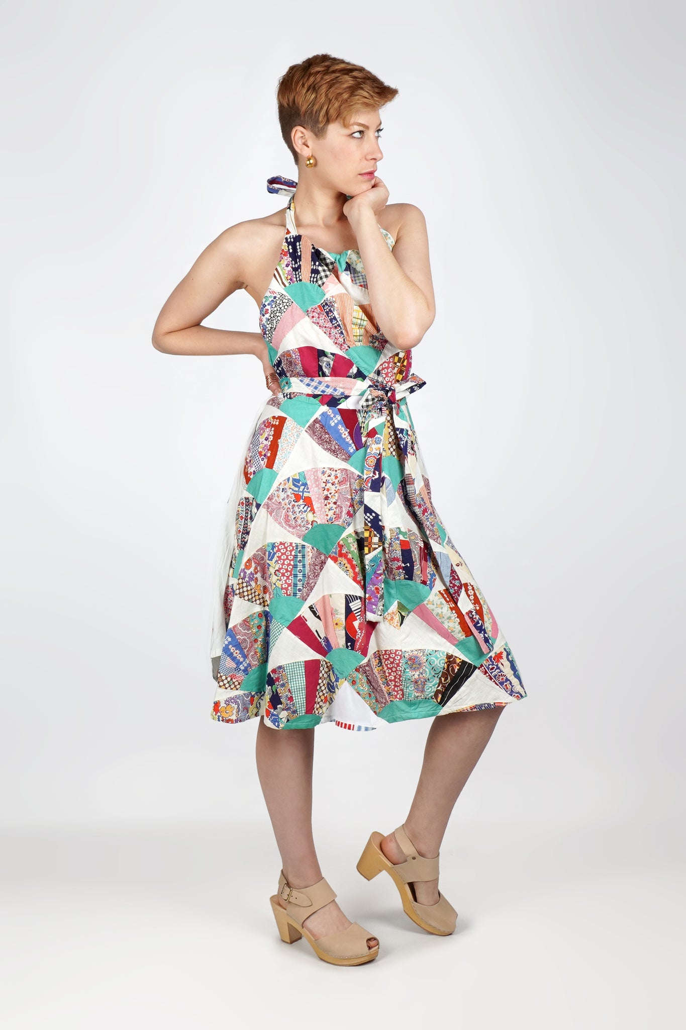 Foxtrot Wrap Dress | 1940s/50s Quilt Top | Medium
