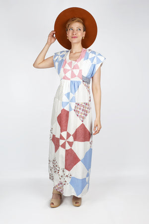 Echo Maxi Dress | 1950s/60s Quilt Top | Small Bravo Charlie Echo Maxi Dress | 1950s/60s Quilt Top | Small Bravo Charlie